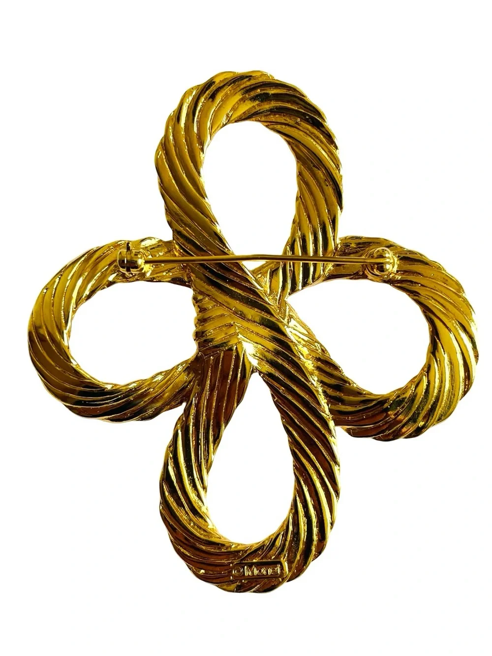 Vintage Signed Monet Gold Plated Maltese Cross Brooch